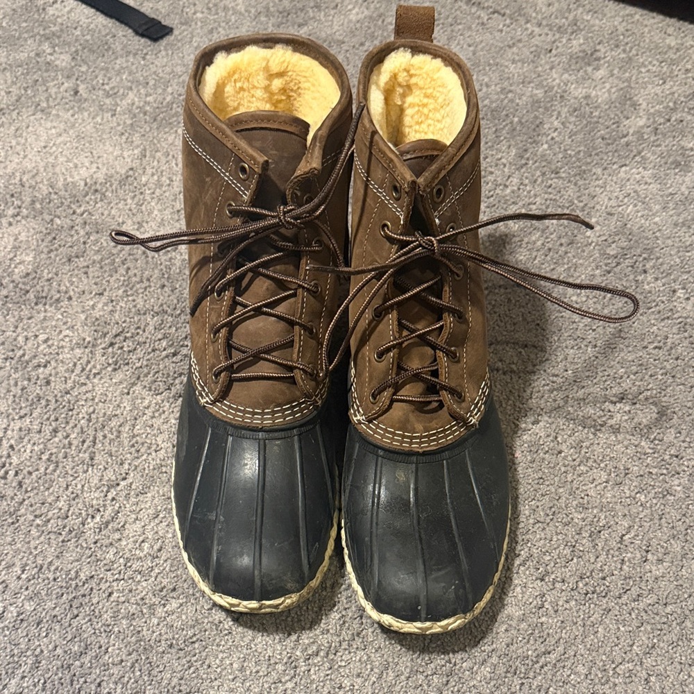 Brown and Black Duck Boots